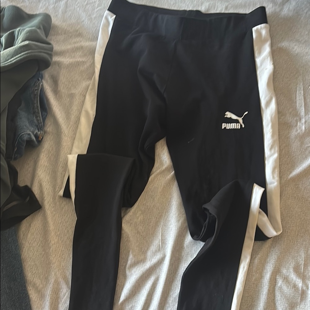 Puma Kids Black and White Active Leggings